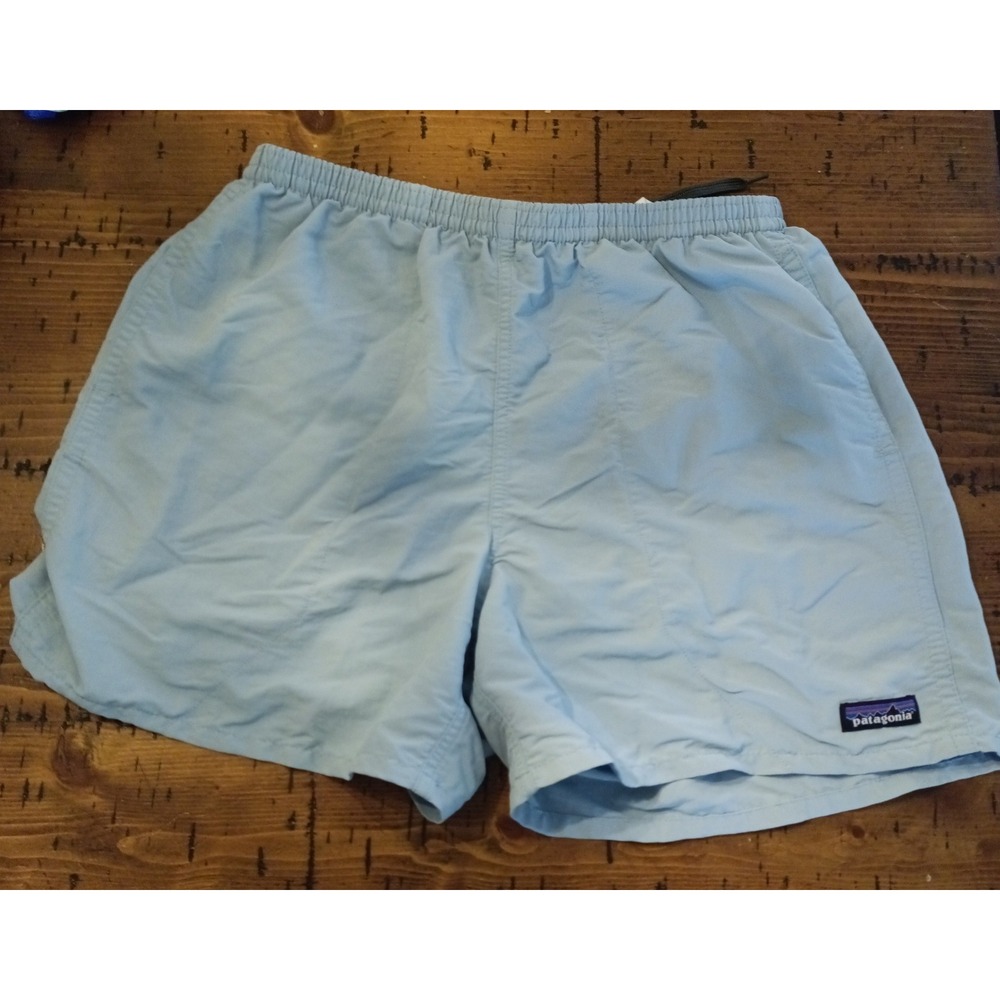 Patagonia Mens Baggies Shorts Light Blue Medium M Mesh Liner Elastic Waist